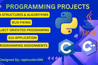 help with c, java and python programming and gui projects