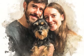 design a professional disney family portrait