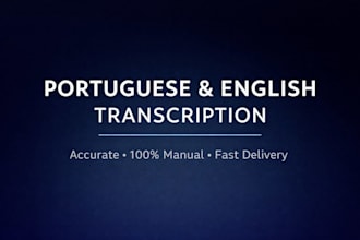provide accurate portuguese and english audio transcription