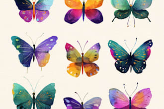 draw amazing any animal, insects, birds, butterfly, nature in watercolors