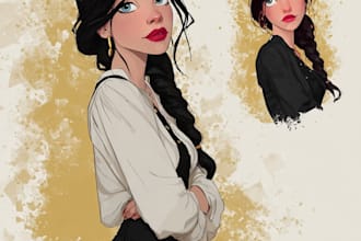 draw a portrait in semi realism, disney or cartoon style