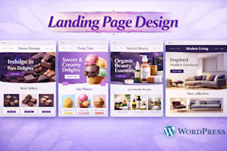 design wordpress landing page, unbounce, squeeze page and sales landing page