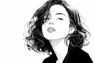 draw simple black and white illustration