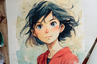 create a watercolor character art portrait