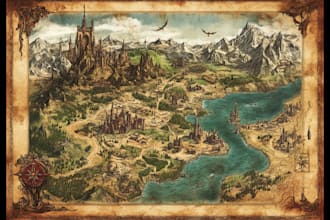 do fantasy city map for dnd map illustration