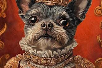 paint a custom pet portrait in watercolour and ink