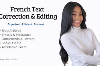 correct and rewrite your french text for any purpose