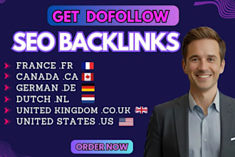 build SEO backlinks on italian, french, dutch, UK, USA, german canadian sites