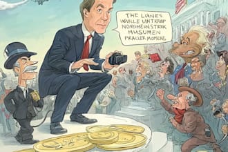 design a political or satirical cartoon