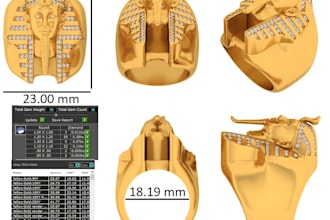 design custom hip hop jewelry, iced out chains and pendants in 3d cad
