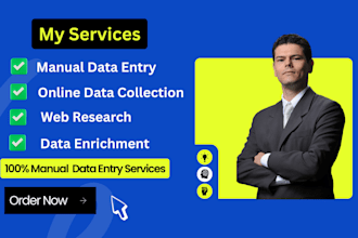 data entry, web research, and data collection