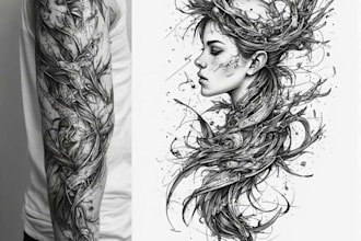 design unique cyber sigilism or neo tribal tattoos for you