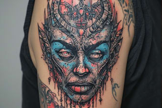 create a professional tribal tattoo design in unique style