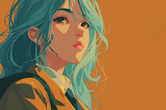 draw illustration of your character in cool anime style