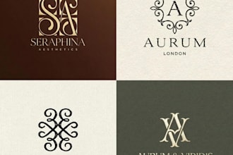 create a modern and unique monogram or initial letter logo