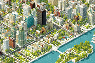 create a isometric map vector illustration