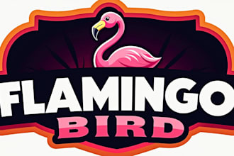 design awesome flamingo bird logo just in 12 hours