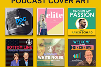 do unique podcast cover art, podcast logo design