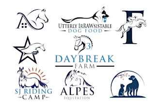make a horse equine equestrian farm animal cat logo design