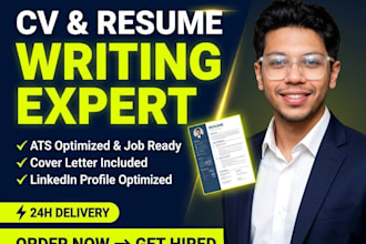 write a professional ats optimized CV resume and cover letter for job seekers