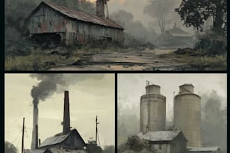 create a professional environmental concept art