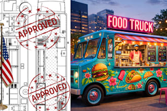 food trailer, food truck design with layout , 3d and mep