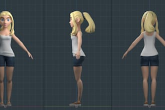 pro rig 3d character model, convert 2d character art into high quality 3d model