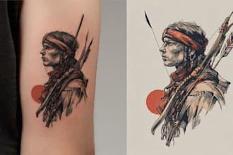 custom traditional tattoo design in vector