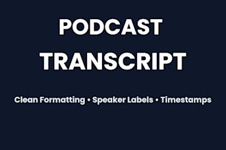 transcribe your podcast or interview with clean formatting and timestamps