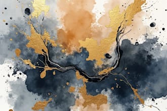design abstract watercolor canvas wall art