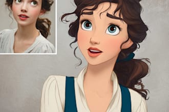 draw cartoon character portrait in disney style