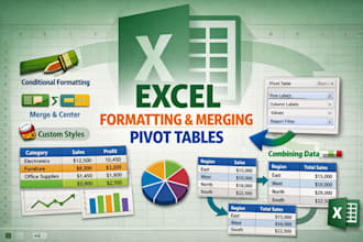 format clean  merge edit excel files