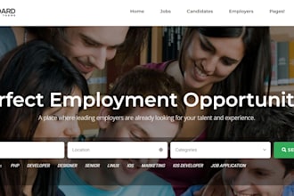 design recruitment website, staffing website job board website, job search site