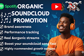 do organic soundcloud promotion ,track promo for soundcloud music