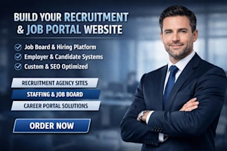build recruitment website job hiring staffing job portal board agency website