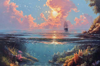 create hand painted oil painting illustrations