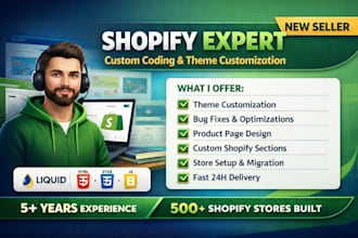 fix shopify bugs and build custom shopify sections