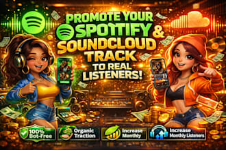 promote your spotify album and soundcloud track to real listeners
