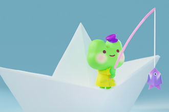 sculpt a cute, stylized 3d character based on your idea
