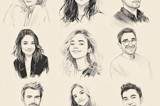 make you a lineart portrait of your friends and family