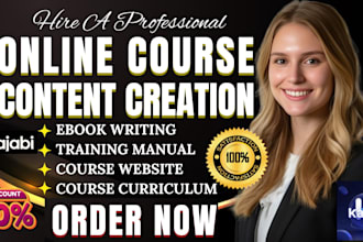 create ebook online course content lesson plan course creation training course