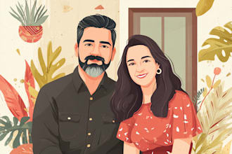 create a romantic family couple portrait
