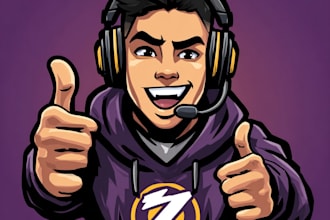 design a custom mascot logo for youtube and twitch channel