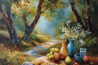 create stunning hand painted oil painting illustrations