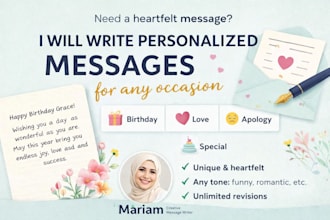 write beautiful birthday, love, apology, and special occasion messages