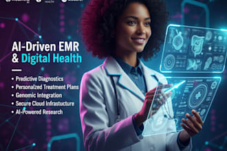 design a premium healthtech banner and saas marketing