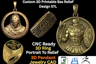 3d sculpture bas relief coin model ring pendant jewelry cnc medallion design stl
