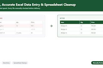do accurate excel data entry and spreadsheet cleanup with ai