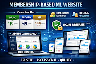 build a secure membership based ml website with admin panel and referral system