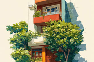 turns a portrait of your house in vector